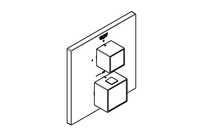 Внешняя часть термостата для душа GROHE Grohtherm Cube на 1 потребителя, суперсталь (24153DC0)