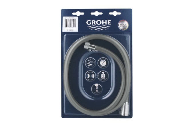 Душевой шланг GROHE Rotaflex 1500 мм, с защитой от перекручивания, хром (28409001)