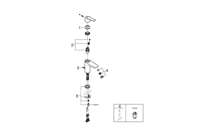 Смеситель для раковины GROHE Start QuickFix с цепочкой, S-Size, хром (32277002)