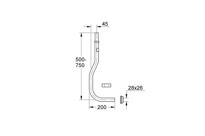 Сливная трубка для смывного устройства для унитаза GROHE, хром (37112000)