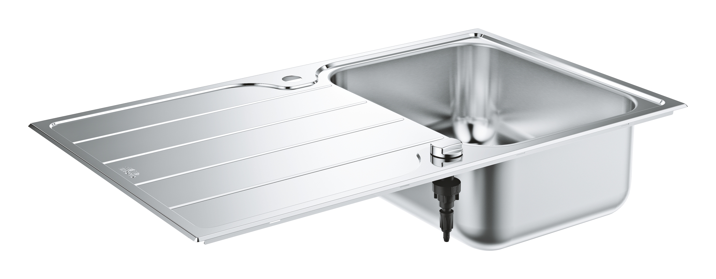 Мойка GROHE K500 45-S 86/50 1.0 оборачиваемая с корзинчатым вентилем, нержавеющая сталь (31571SD1)