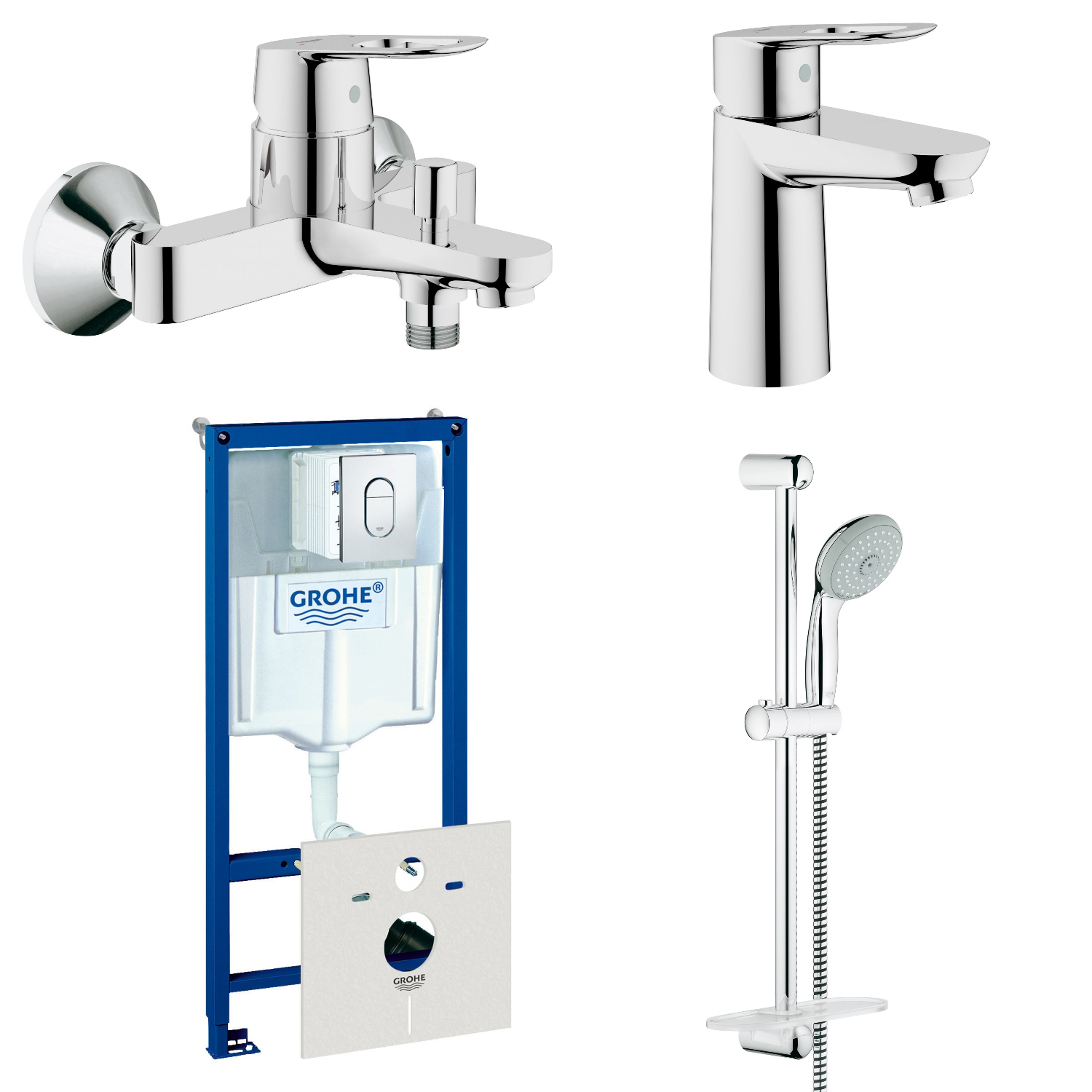 Ванна грое. Смеситель для ванны Grohe BAULOOP. Сантехника Грое смеситель. Grohe BAULOOP (nb0055). Набор смесителей  Grohe BAULOOP хром.